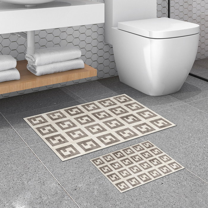 Mijölnir Juego de alfombras de baño Beige y Visón Mijölnir Juego de alfombras de baño Beige y Visón